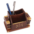Nizalia Wooden Coaster And Pen Holder | Grocsy