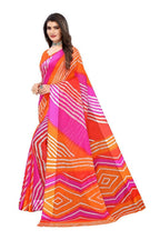Vamika Orange Linen Satin Border Saree | Grocsy