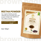 Wild Organic Reetha Powder Natural Hair Cleanser | Grocsy