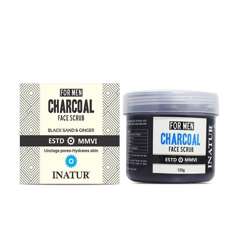 Inatur Charcoal Face Scrub For Men | Grocsy