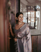 DEIANA'S Beautiful Designer Golden zari Soft Lichi Silk Saree - White | Grocsy