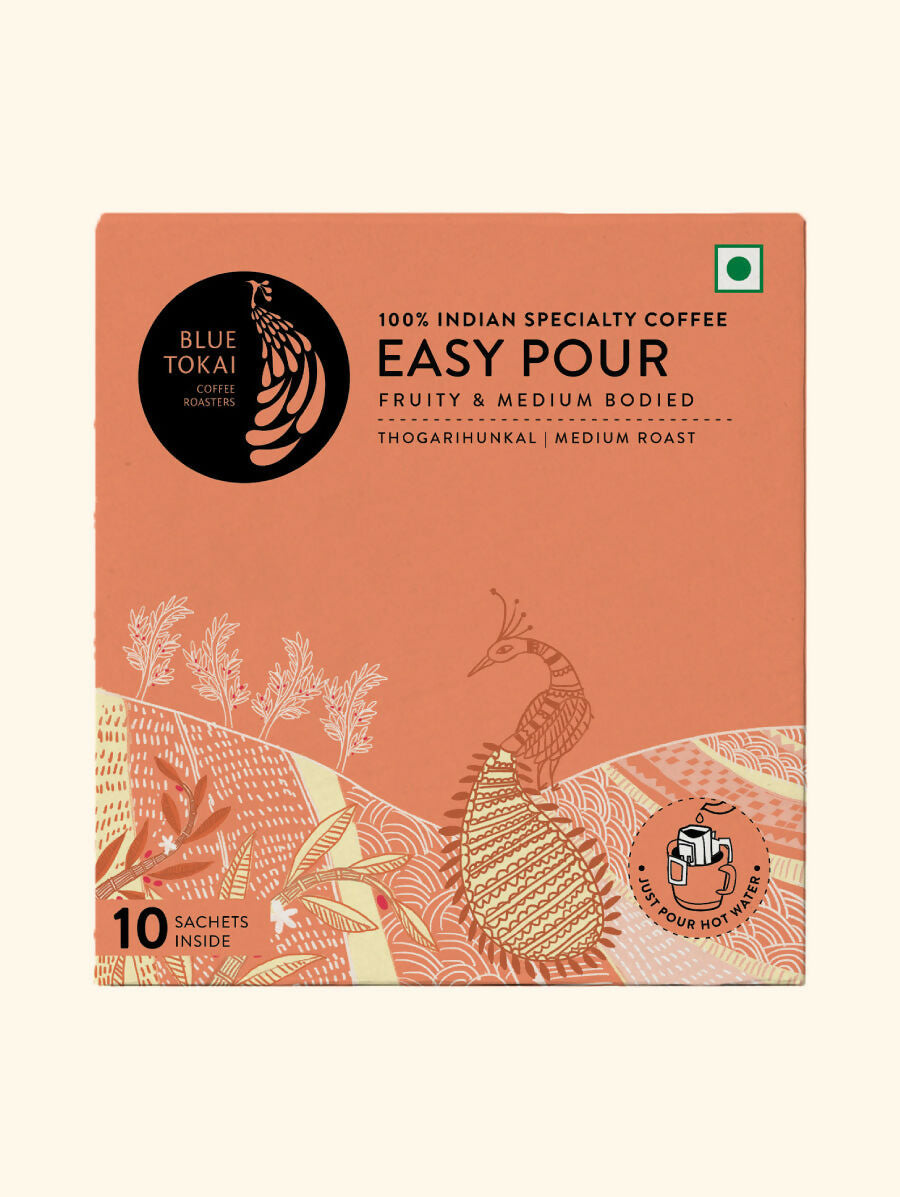 Blue Tokai Thogarihunkal Estate Medium Roast Easy Pour Sachets | Grocsy