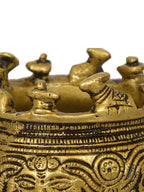 eCraftIndia Gold-Toned Handcrafted Brass Auspicious Nandi Kalash for Religious Offerings | Grocsy
