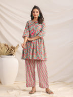 Janasya Sage Cambric Floral Co-Ords | Grocsy
