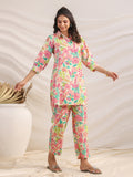 Janasya Multicolour Cambric Floral Co-Ords | Grocsy