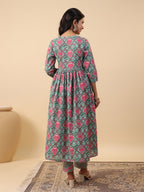 Janasya Green Cambric Ethnic Motifs Co-Ords | Grocsy