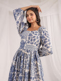 Janasya Off White Cambric Floral Dress | Grocsy