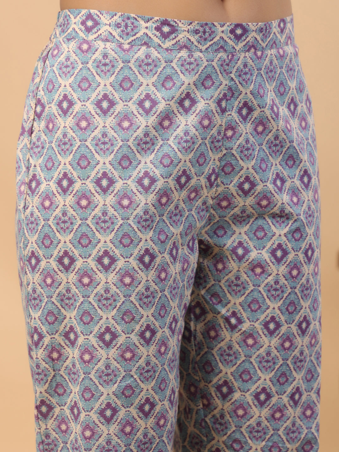Janasya Light Blue Cambric Floral Set | Grocsy