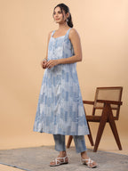 Janasya Blue Cambric Ethnic Motifs Set | Grocsy