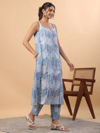 Janasya Blue Cambric Ethnic Motifs Set | Grocsy