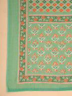 Janasya Regular Cambric Green Ethnic Motifs V-Neck Set | Grocsy