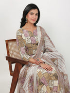 Janasya Regular Cambric Multicolour mix match Notch Neck Set | Grocsy