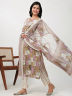 Janasya Regular Cambric Multicolour mix match Notch Neck Set | Grocsy