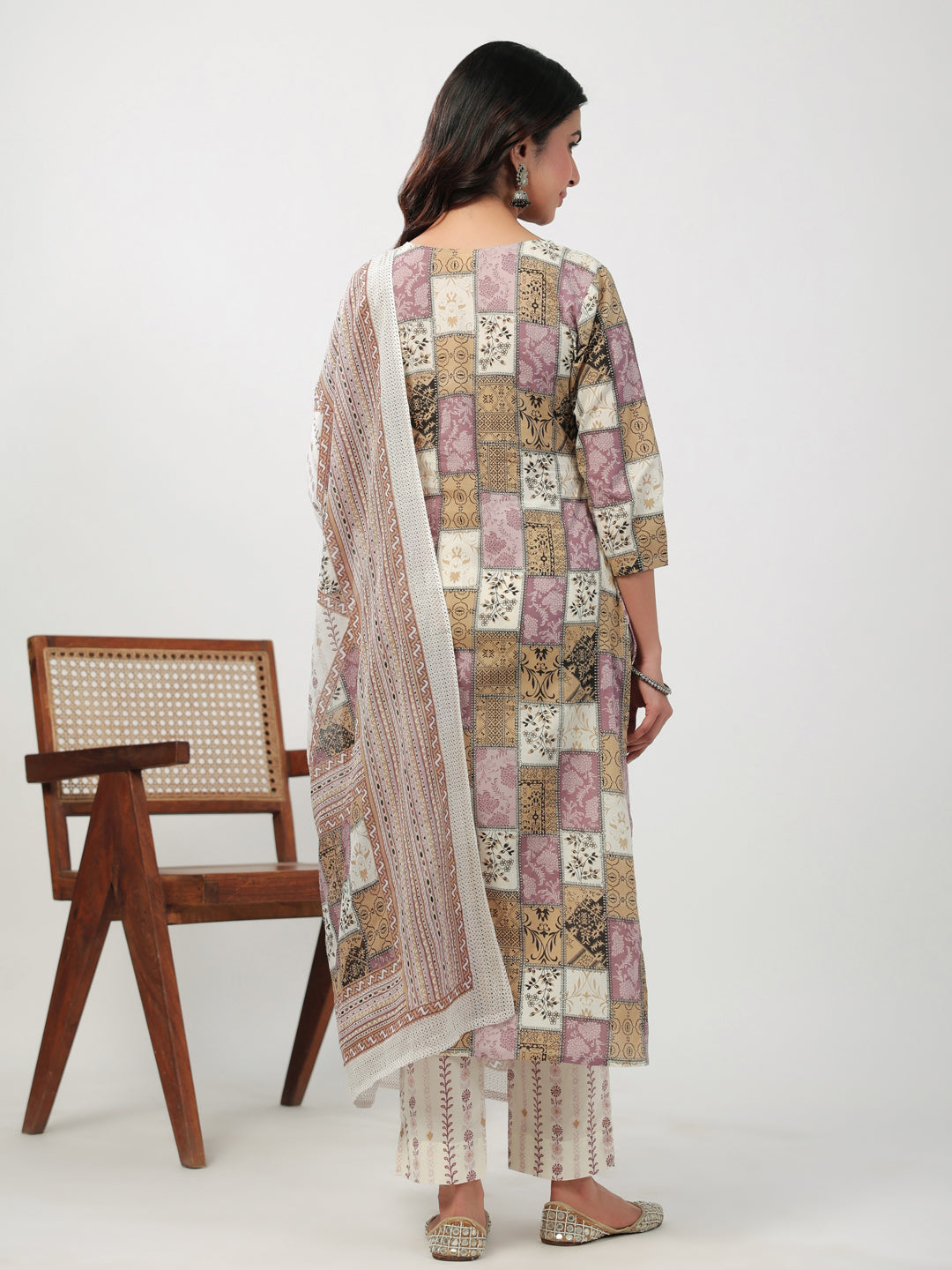 Janasya Regular Cambric Multicolour mix match Notch Neck Set | Grocsy
