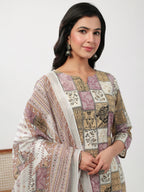 Janasya Regular Cambric Multicolour mix match Notch Neck Set | Grocsy