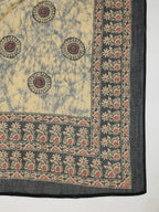 Janasya Straight Cambric Black Batik V-Neck Set | Grocsy