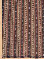 Janasya Straight Cambric Dark Blue Ethnic Motifs Band Collar Kurta,Bottom & Dupatta | Grocsy