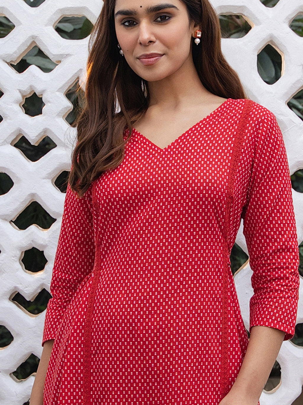 Janasya Dark Cotton Ethnic Motifs A-Line Kurta Set | Grocsy