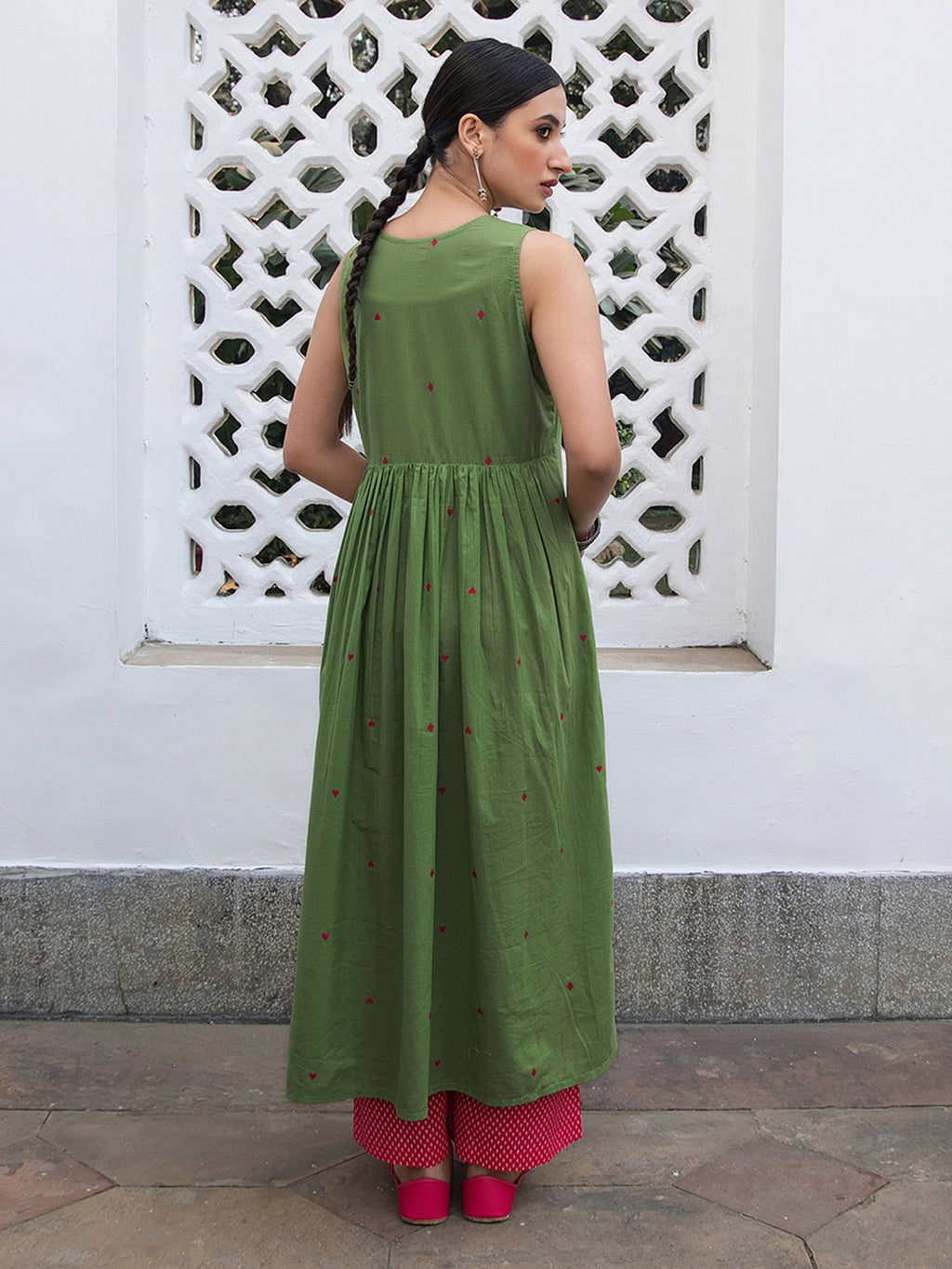 Janasya Light Cotton Solid A-Line Kurta Set | Grocsy