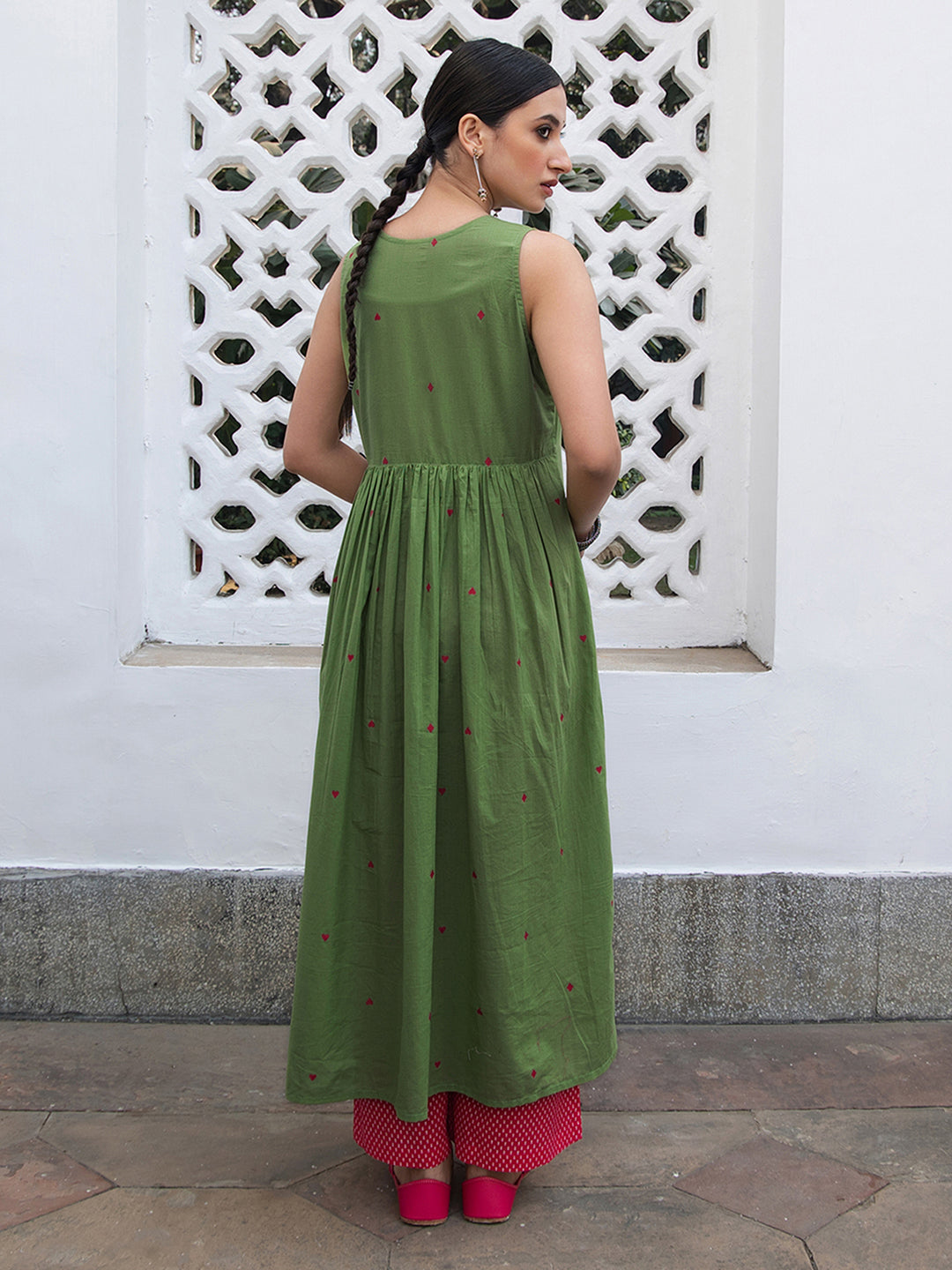 Janasya Light Cotton Solid A-Line Kurta Set | Grocsy