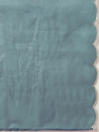 Janasya Regular Chinnon Ice Blue Embroidered V-Neck Kurta,Bottom & Dupatta | Grocsy