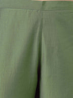 Janasya Regular Chinnon Green Ethnic Motifs V-Neck Kurta,Bottom & Dupatta | Grocsy