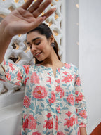 Janasya From Style Master Cotton Floral A-Line Tunic | Grocsy