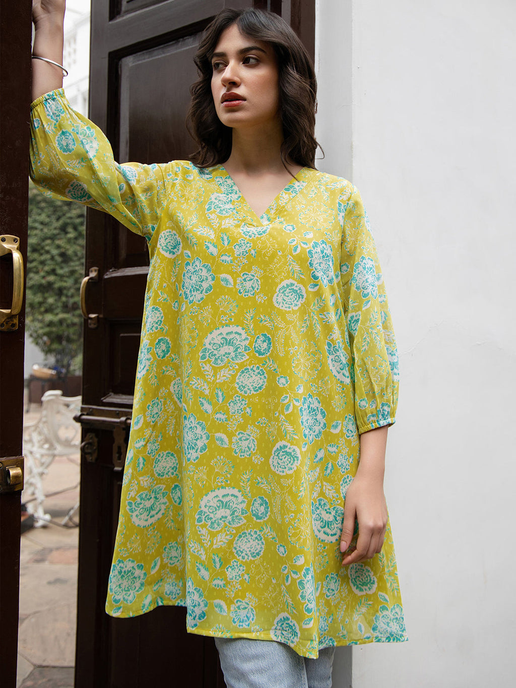 Janasya From Style Master Georgette Floral Regular Tunic | Grocsy