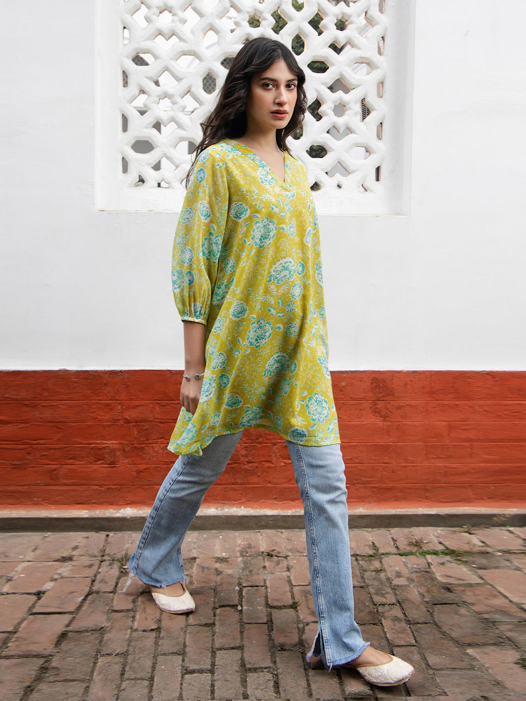 Janasya From Style Master Georgette Floral Regular Tunic | Grocsy