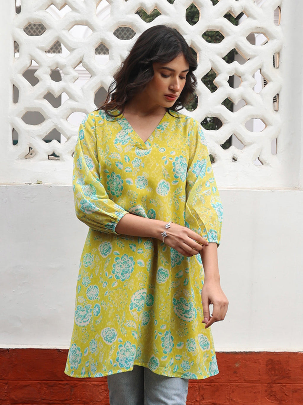 Janasya From Style Master Georgette Floral Regular Tunic | Grocsy
