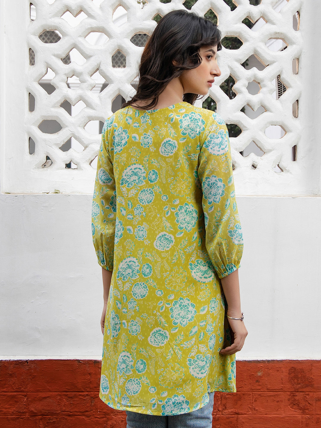 Janasya From Style Master Georgette Floral Regular Tunic | Grocsy