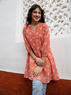 Janasya From Style Master Georgette Floral Regular Tunic | Grocsy