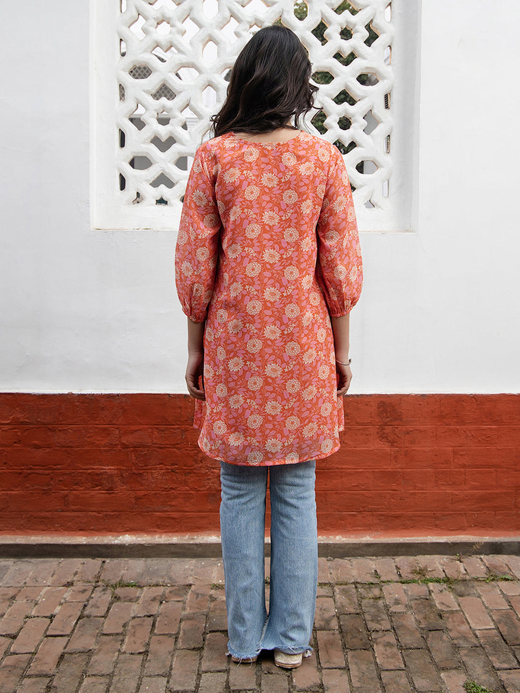 Janasya From Style Master Georgette Floral Regular Tunic | Grocsy