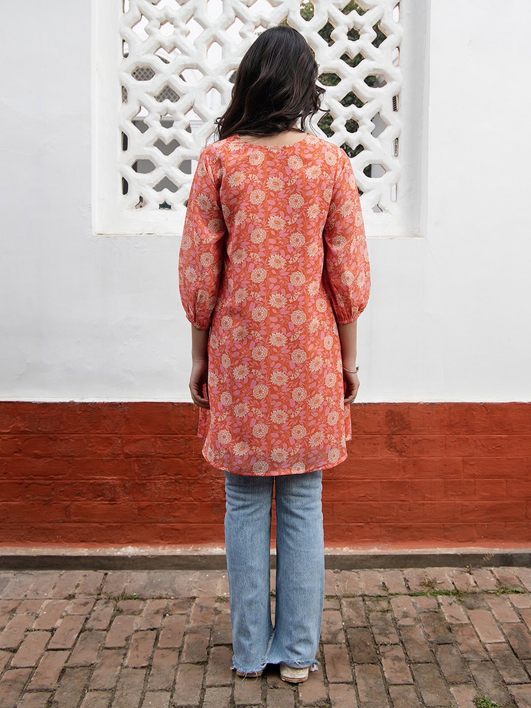 Janasya From Style Master Georgette Floral Regular Tunic | Grocsy