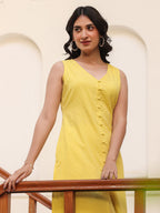 Janasya Bright Dobby Cotton Self Design Straight Kurta Set | Grocsy
