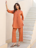 Janasya Dark Cotton Solid A-Line Top & Bottom Set | Grocsy