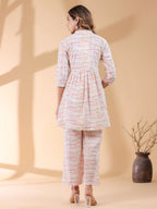 Janasya Light Cotton Abstract A-Line Top & Bottom Set | Grocsy