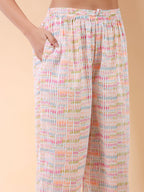 Janasya Light Cotton Abstract A-Line Top & Bottom Set | Grocsy
