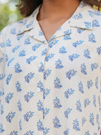 Janasya Light Cotton Floral Shirt Dress Dress | Grocsy