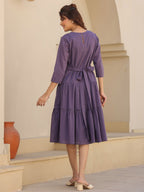 Janasya Light Cotton Solid A-Line DRESS | Grocsy