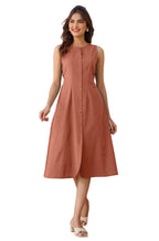 Janasya Dark Cotton Solid A-Line Dress | Grocsy