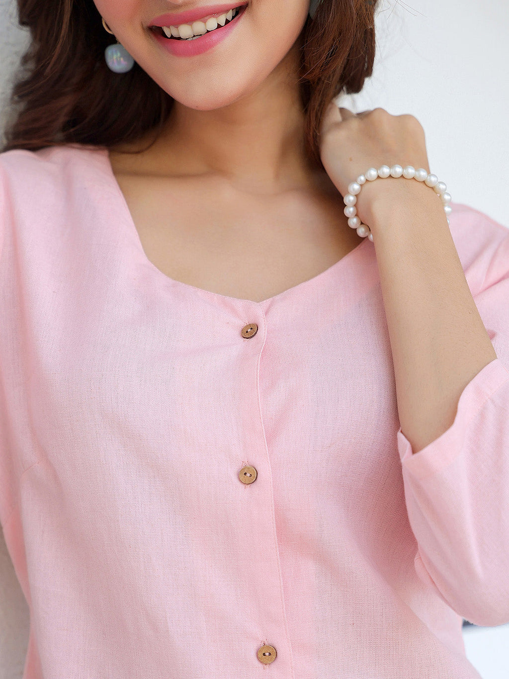Janasya Light Cotton Solid A-Line Dress | Grocsy