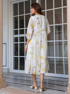 Janasya Light Georgette Floral Tiered Dress | Grocsy