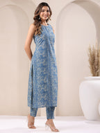 Janasya Light Cotton Chevron Straight Kurta Set | Grocsy