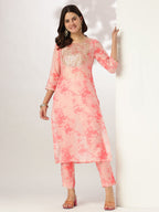 Janasya Light Silk Blend Tie & dye Straight Kurta Set | Grocsy