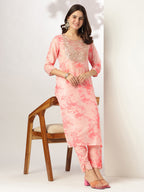 Janasya Light Silk Blend Tie & dye Straight Kurta Set | Grocsy
