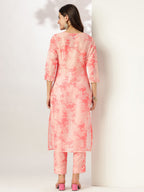 Janasya Light Silk Blend Tie & dye Straight Kurta Set | Grocsy