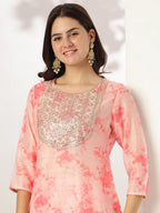 Janasya Light Silk Blend Tie & dye Straight Kurta Set | Grocsy