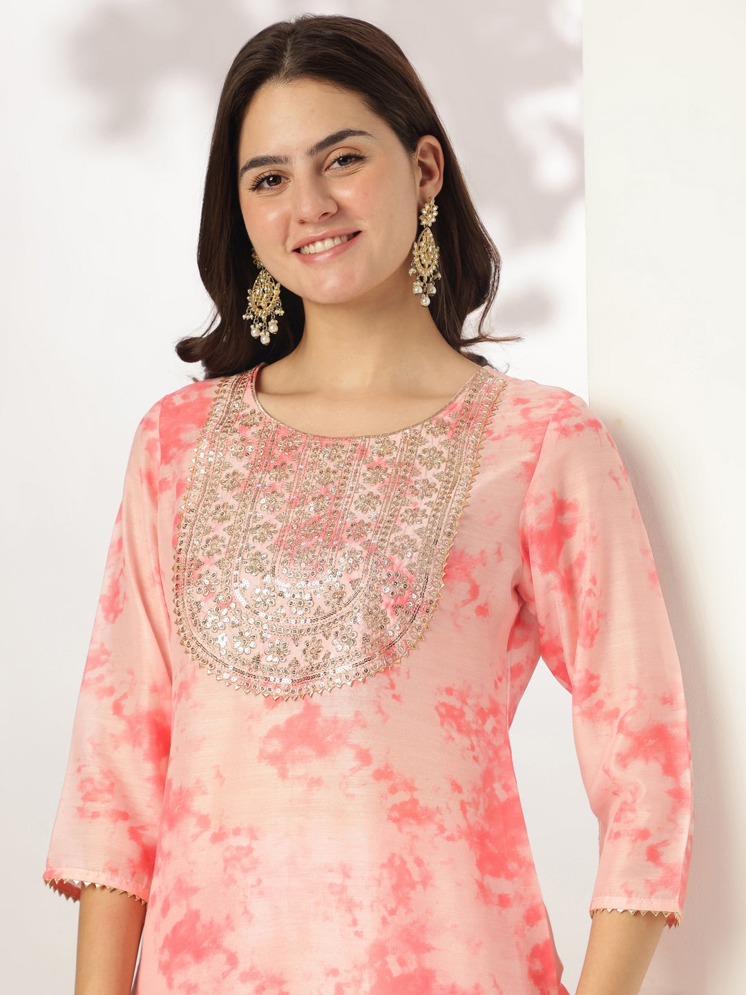 Janasya Light Silk Blend Tie & dye Straight Kurta Set | Grocsy