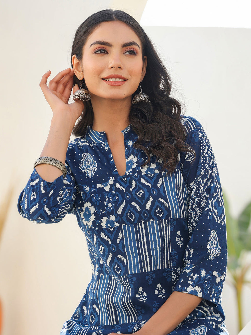 Janasya Dark Cotton Ethnic Motifs Straight Kurta Set | Grocsy